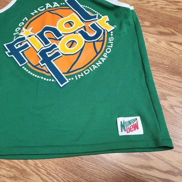 Vintage 1997 NCAA Final Four Jersey Mountain Dew Green Size XL Indianapolis Top - Picture 2 of 9